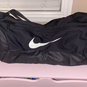Nike Black and White Duffel Bag